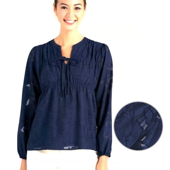 NWT Mason & Belle Romantic Navy Boho Blouse Sz Small - Picture 1 of 12